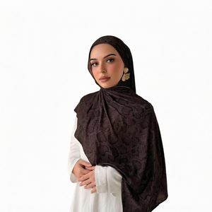 Nouvelles écharpes en jersey de coton mercerisé imprimé YIDENG 2026 – Nœuds bohèmes, chaudes, 200g, douces, respirantes et extensibles pour femmes musulmanes - Product Image 1