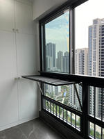 Ventanas Abatibles con Persianas, Resistentes a Huracanes, Vidrio Templado Doble, Persianas Ajustables, Insonorizadas, para Cocina