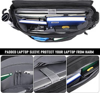 Tas Selempang Pria Custom Terinspirasi Taktis, Tas Laptop 15.6 Inch, Tas Kerja Kantor untuk Pria, Tahan Air