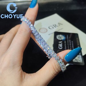 Wholesale 925 Sterling Silver Tennis Cluster Bracelet <b>Iced</b> <b>Out</b> Fine Elegant Jewelry for Women Pass Diamond Test with GRA - Product Image 6