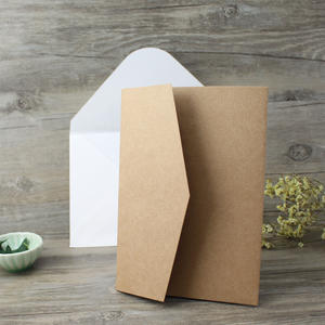 Sobre triple de bolsillo Kraft personalizado al por mayor para tarjetas de felicitación de <span class=keywords><strong>invitación</strong></span> de boda - Product Image 2