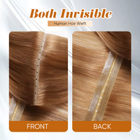 Meilleures Extensions de Cheveux Humains Remy de Qualité Salon, Trame Papillon Invisible à Micro-Anneaux, Double Tissage