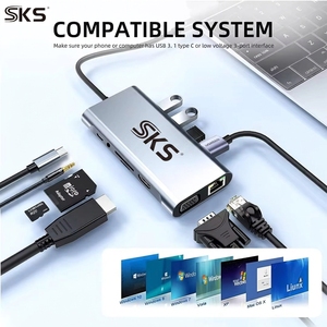 Hub USB C 11 en 1, <span class=keywords><strong>HDMI</strong></span> 4K 30Hz, charge PD 87W, Ethernet 100 Mbps, <span class=keywords><strong>adaptateur</strong></span> multiport pour ordinateur portable - Product Image 4