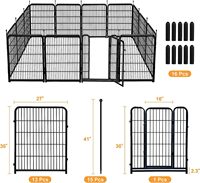 Parc pour animaux en métal robuste, pliable, barrière pour animaux, plusieurs panneaux, clôture d'exercice pour chien, pour jardin, cour, usage intérieur