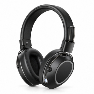 Casque sans fil supra-auriculaire confortable compatible avec les lunettes, avec chargement USB-C, indicateur LED et coussinets en cuir - Product Image 1