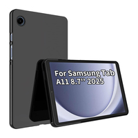 Étui pour tablette en silicone TPU souple pour Samsung Galaxy Tab A11 8.7 ''2025 X130 X135 protection légère antichoc noir mince couverture