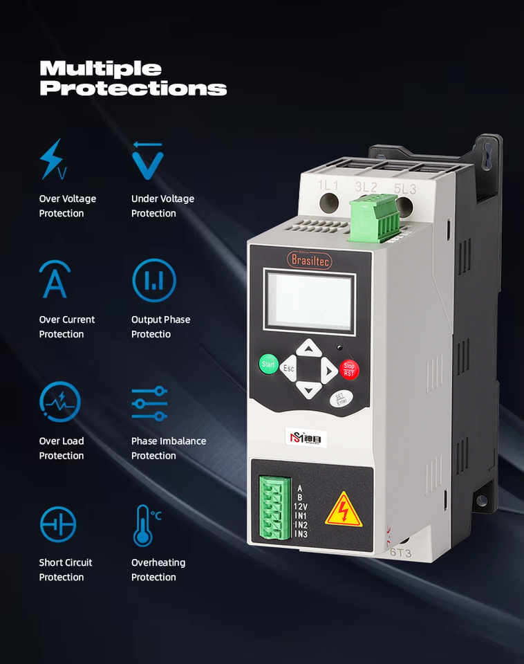 Factory Soft Starter Easy Variable Frequency 3-Phase Digital AC Motor Soft Rated Power