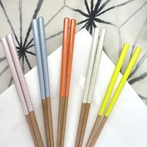 2024厂家直销批发彩色筷子Logo时尚家用餐具木对筷子