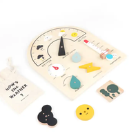 Calendrier et montre météo en bois pour enfants Montessori Weatherboard éducatif jouets jeu de comptage pour les enfants