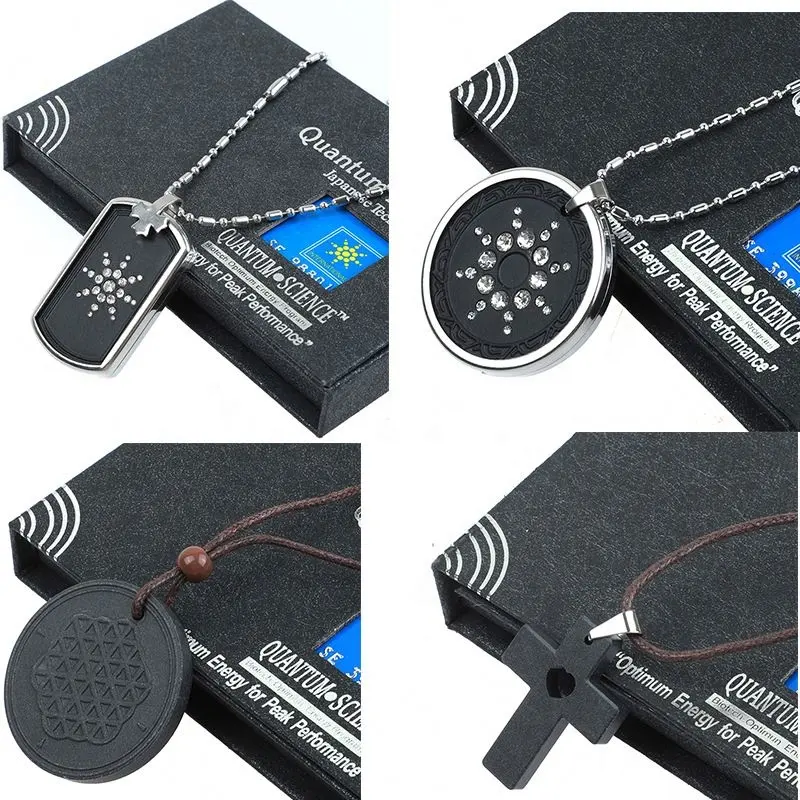 Scalar Energy Quantum Anhänger Halskette mit negativen Ionen Lava Stein Schmuck negative Ionen Wissenschaft Bio