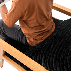 Juego de Sofás Nórdicos Atunus Rellenos de Esponja, Reposabrazos Dobles, Sofá Individual Negro, Sillón de Madera Maciza, Sofá Perezoso para Balcón o Interiores - Product Image 3