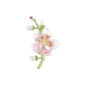 Broche de Lujo de Aleación de Cristal con Flores de Estilo Chino Retro, Ideal para Regalo de Boda, Compromiso o Fiesta - Product Image 5
