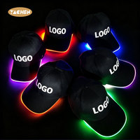 Casquette de baseball YACHEN à LED et fibres optiques, 100 % polyester, lumineuse, pour rave, hip-hop, concerts, clubs, scènes, festivals