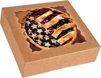 Boîtes à tarte marron 10" x 10" x 2,5", boîtes de boulangerie avec fenêtre, boîtes à biscuits auto-ouvrantes pour tartes, biscuits et pâtisseries