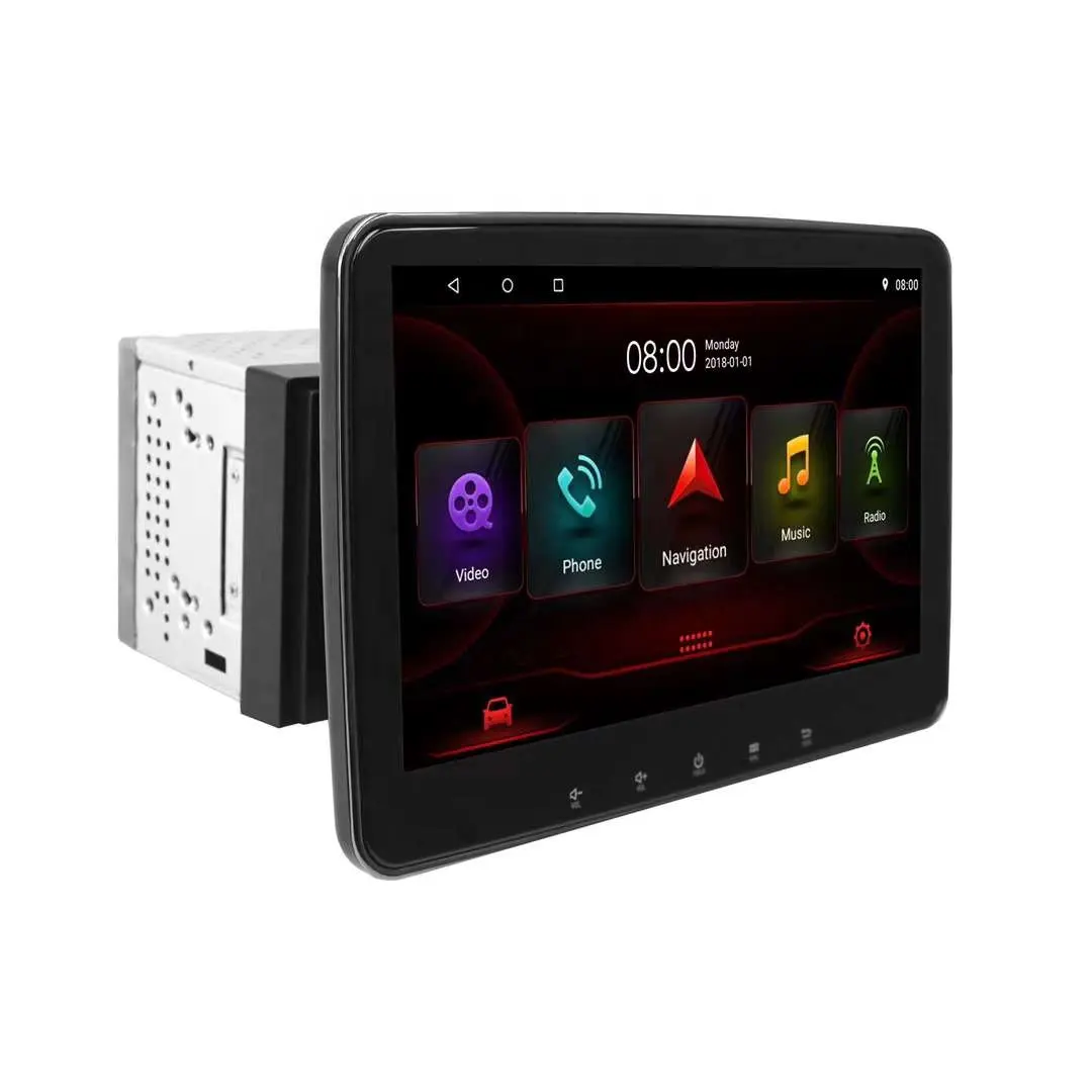 Universal Single 360 Degree Rotatable Android Multimedia DVD Rotate Touch Screen Stereo 10.1 Inch Double 1 Din Radio Car Player