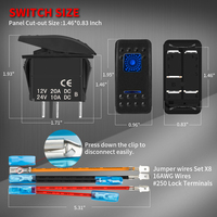 Interrupteur à bascule 12V 20A IP65 SPST 5 broches ON-OFF pour panneau de commande électrique marin, automobile, bateau