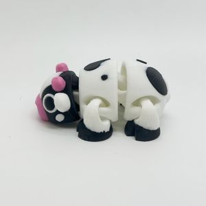 Mini figurines de vache en plastique, mignonnes, à collectionner, échelle 1/12, figurines d'animaux Kawaii, cadeau pour adolescents - Product Image 4