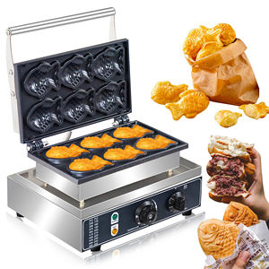 Vente chaude Antiadhésif En Acier Inoxydable Taiyaki Machine Poisson Gaufre Commercial Électrique En Forme De Poisson <span class=keywords><strong>Gaufrier</strong></span> - Product Image 1