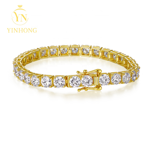 Bracciale o Collana Tennis da <span class=keywords><strong>Uomo</strong></span> Personalizzabile in <span class=keywords><strong>Argento</strong></span> Sterling 925 con Moissanite da 2-6mm, Gioiello Hip Hop con Certificato - Product Image 5