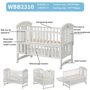 Cuna Convertible 3 en 1 CLAF <span class=keywords><strong>BEBE</strong></span>, Nueva Tendencia, Estándares de Seguridad, Muebles para Guardería, Cunas para Bebés en Línea, con Descuento - Product Image 2