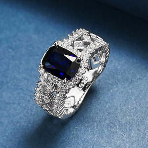 2023新しい925シルバーリングセット、6 * 8mmピジョンブラッドルビーデラックスフルダイヤモンド、デイリーウェア用 - Product Image 4