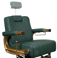 Chaise de barbier hydraulique brun or antique pour homme avec siège confortable et cadre en aluminium pour salon de coiffure