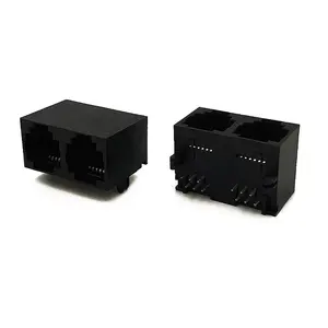 모듈형 잭 RJ12 RJ14 RJ25 6P6C 1x2 멀티 포트 여성 DIP 5521 직각 커넥터 등록 잭