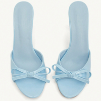 Sandales mules élégantes à talons hauts pour femme en PU imprimé léopard marron, bout ouvert et rond, par RLT Fashion Design – Idéales pour Pâques et soirées de gala