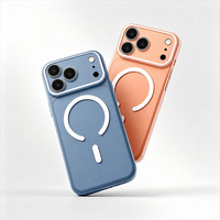 Coque de téléphone magnétique ultra-fine en acrylique mat, design mince pour iPhone 13 14 15 16 17 18 Pro Max, protection de l'objectif, anti-chute