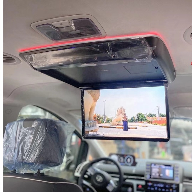 New 15.6 Inches Android Monitor Capacitive Touch Screen USB Stereo Flip Ceiling Roof Mounted Entertainment System for Cars Buses