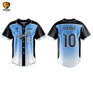 Precio al por mayor, logotipo personalizado, conjunto de uniforme de béisbol y sóftbol unisex transpirable de talla grande con malla y botones completos, camiseta superior. - Product Image 1