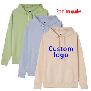 Sudaderas con capucha para hombre 300gsm, jersey de peso pesado liso, logotipo bordado de alta calidad, ropa de calle de gran tamaño personalizada, sudaderas con capucha - Product Image 1