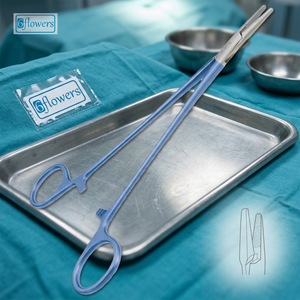 Pince hémostatique chirurgicale Reverdin bleue, manuelle, certifiée CE, instrument de classe I - Product Image 3