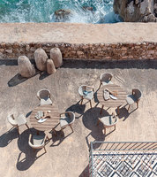 Ensemble de chaises d'extérieur en teck massif avec corde à tisser Ensemble de patio en teck avec table à manger Chaise d'extérieur en teck