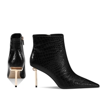 Bottines en cuir à talon et bout pointu de créateur de luxe personnalisées pour femmes de grande qualité Fabricant fournisseur en gros