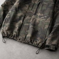 Veste coupe-vent à capuche camouflage pour homme, personnalisable OEM ODM, fermeture éclair intégrale, légère, streetwear d'extérieur, fabricant de vêtements sur mesure