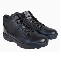 Chaussures de randonnée mi-hautes pour hommes TSB09, sport, plein air, entraînement rapide, cuir noir avec fermeture éclair latérale, en stock.