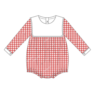 Set di Abbigliamento per Neonati Personalizzato in Vendita, 100% Cotone, Camicia con Bordatura Rossa e Pantaloni a Quadri, Outfit Coordinati per Fratelli e Sorelle, Look per Bambini e Bambine - Product Image 4