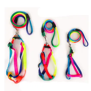 Outdoor Comfortable Dog Chest Strap Round Rope Step In Dog Leash Harness Set