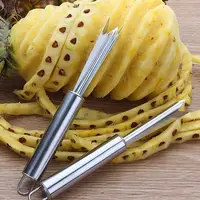 HelloWorld paslanmaz çelik olmayan kaynaklı ananas kürek çelik kolu kavisli çatal soyulmuş ananas bıçağı mutfak aksesuarları