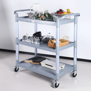 Modèle ACE Chariot de service et de nettoyage à 4 roues en plastique PP pour hôtels et restaurants avec seau de nettoyage Poubelle - Product Image 2