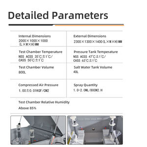 เครื่องพ่นละอองเกลือสำหรับการทดสอบการกัดกร่อนในห้องทดสอบขนาด 800 ลิตร สำหรับถังเกลือขนาด 40 ลิตร ระยะเวลา 1 ปี / หน้าต่างโปร่งใสสำหรับการมองเห็น - Product Image 4