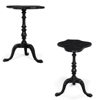 Table d'appoint vintage haut de gamme en faux marbre peinte à la main, options colorées, design colonne torsadée pour salon