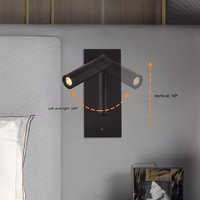 Lampe de chevet moderne et légère, lampe murale LED intégrée, rotative, petite lampe de chevet pour chambre d'hôtel, lampe de nuit, lampe spot