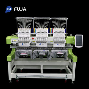 Machine à broder informatisée à trois têtes FUJA à grande vitesse <span class=keywords><strong>pour</strong></span> chapeaux et vêtements Machine à broder de haute qualité - Product Image 1