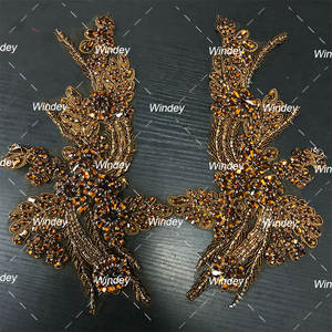 कपड़े के फैशन क्रिस्टल फूल सजावट के लिए नए गैंडे फूल सजावट कारखाने हीरे के फूल - Product Image 2