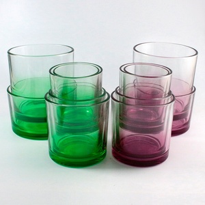 FENGJUN 16 oz Large Wide 3wick Luxury <strong>pink</strong> Translucence Colored Custom Glass Scented <strong>Candle</strong> Jar with Wooden Lids for <strong>Candles</strong> - Product Image 2