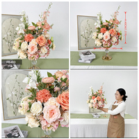 Bouquet de fleurs artificielles en soie blanches de 45 cm pour centre de table de mariage, boule de fleurs artificielle pour décoration de table, vente en gros
