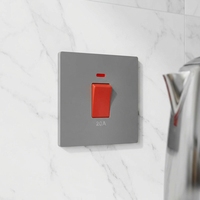 Interrupteur mural KESHIQI haute puissance standard britannique 20A/45A pour chauffe-eau, cuisine, avec indicateur LED néon, pour cuisinière à air AC