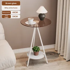 Meubles de maison simples de <span class=keywords><strong>table</strong></span> en verre à double couche de style nordique pour le café ou la lecture de salon - Product Image 6
